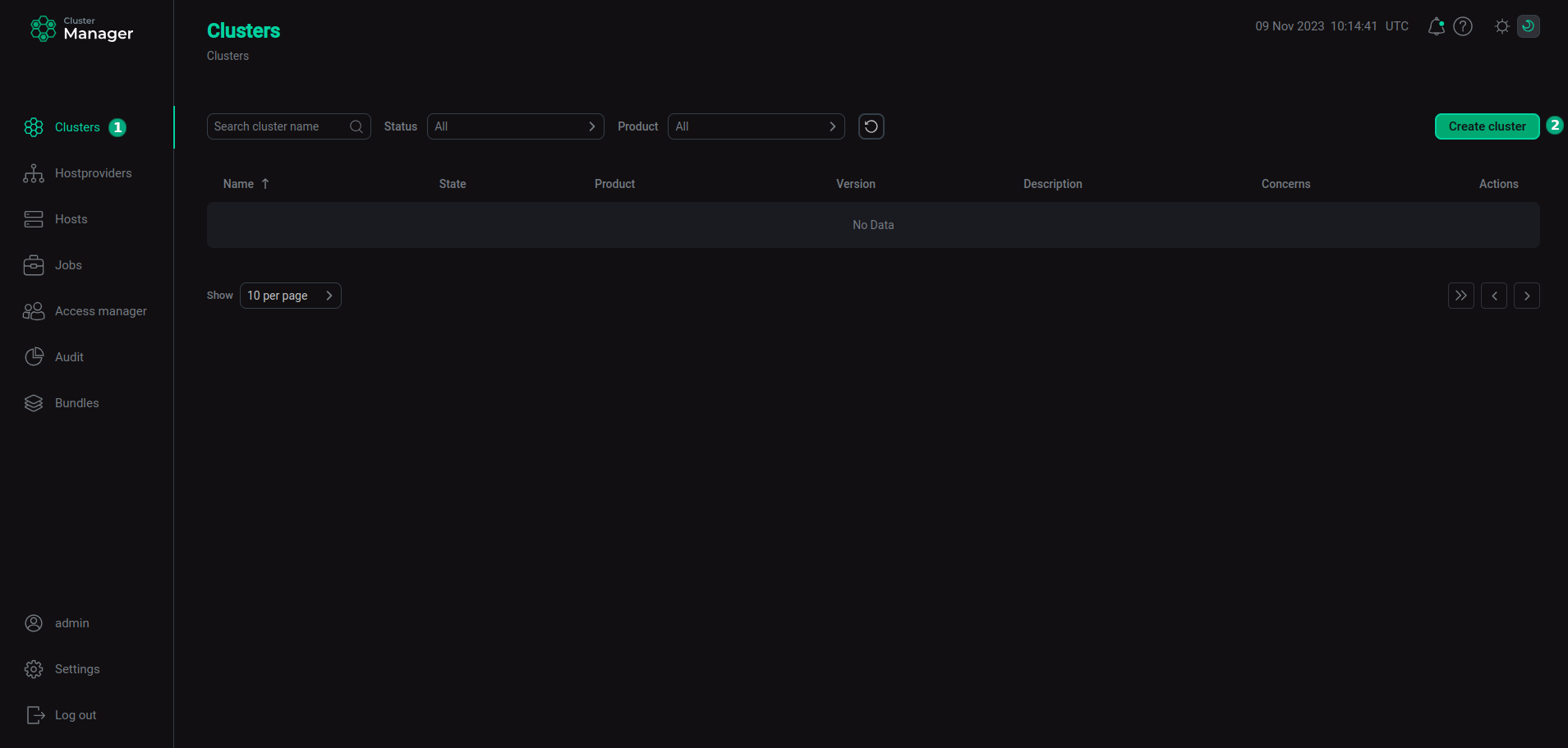 Switch to cluster creation