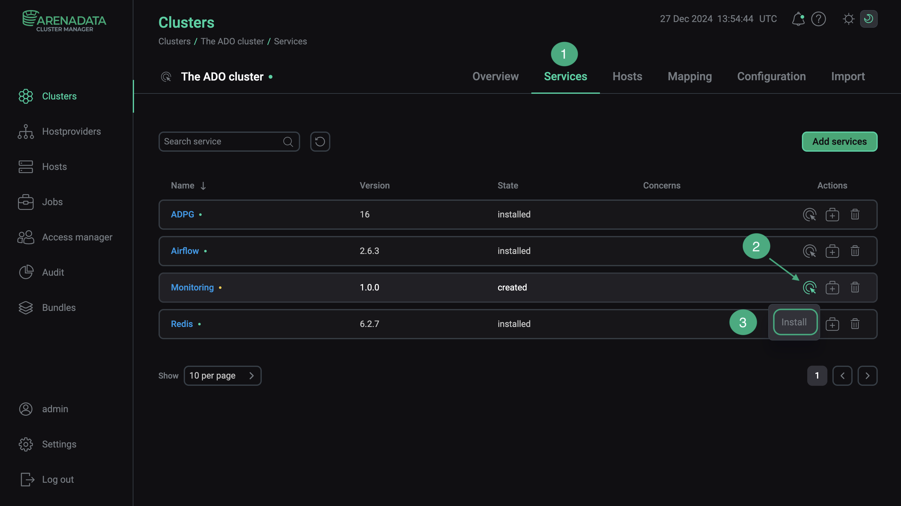 Switch to the service installation