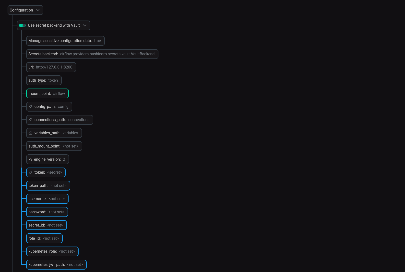 Vault settings in ADCM