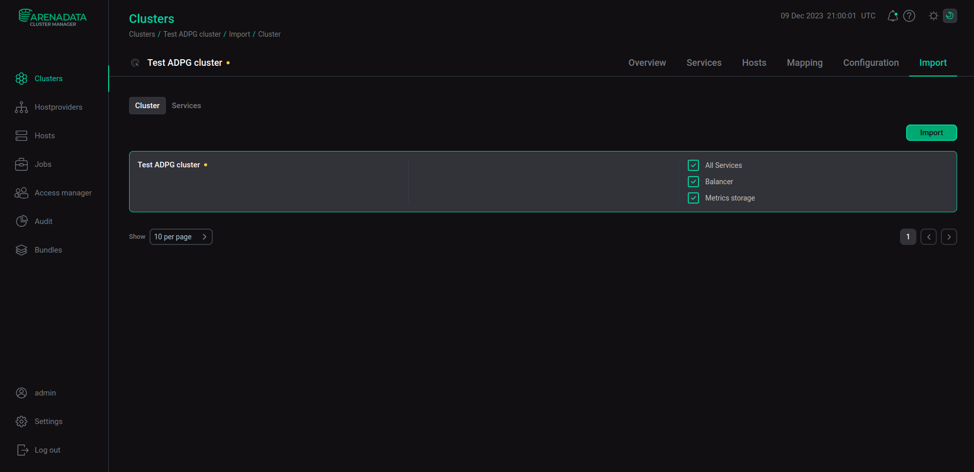 Import Metrics storage and Balancer