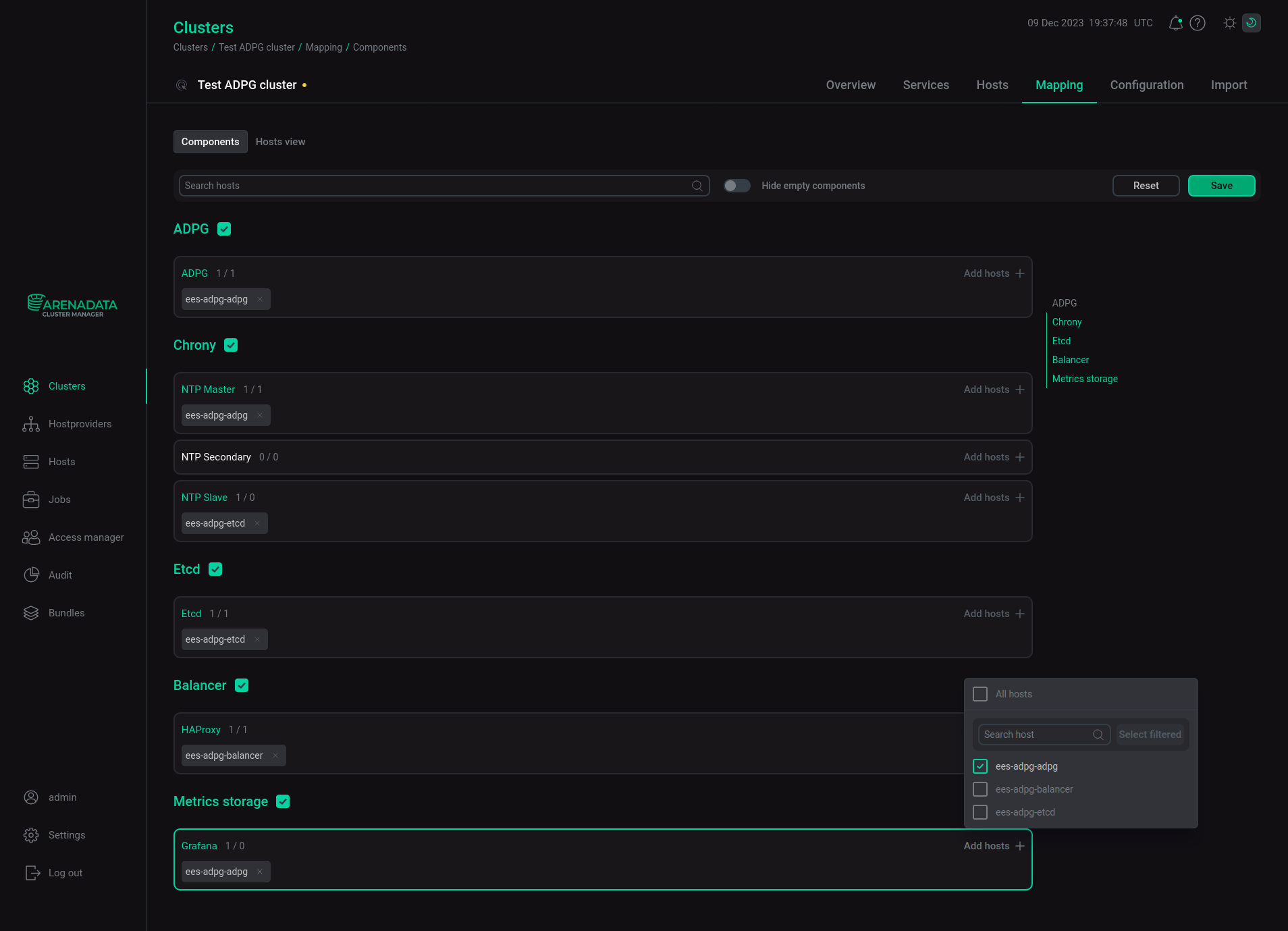 Add the Grafana component