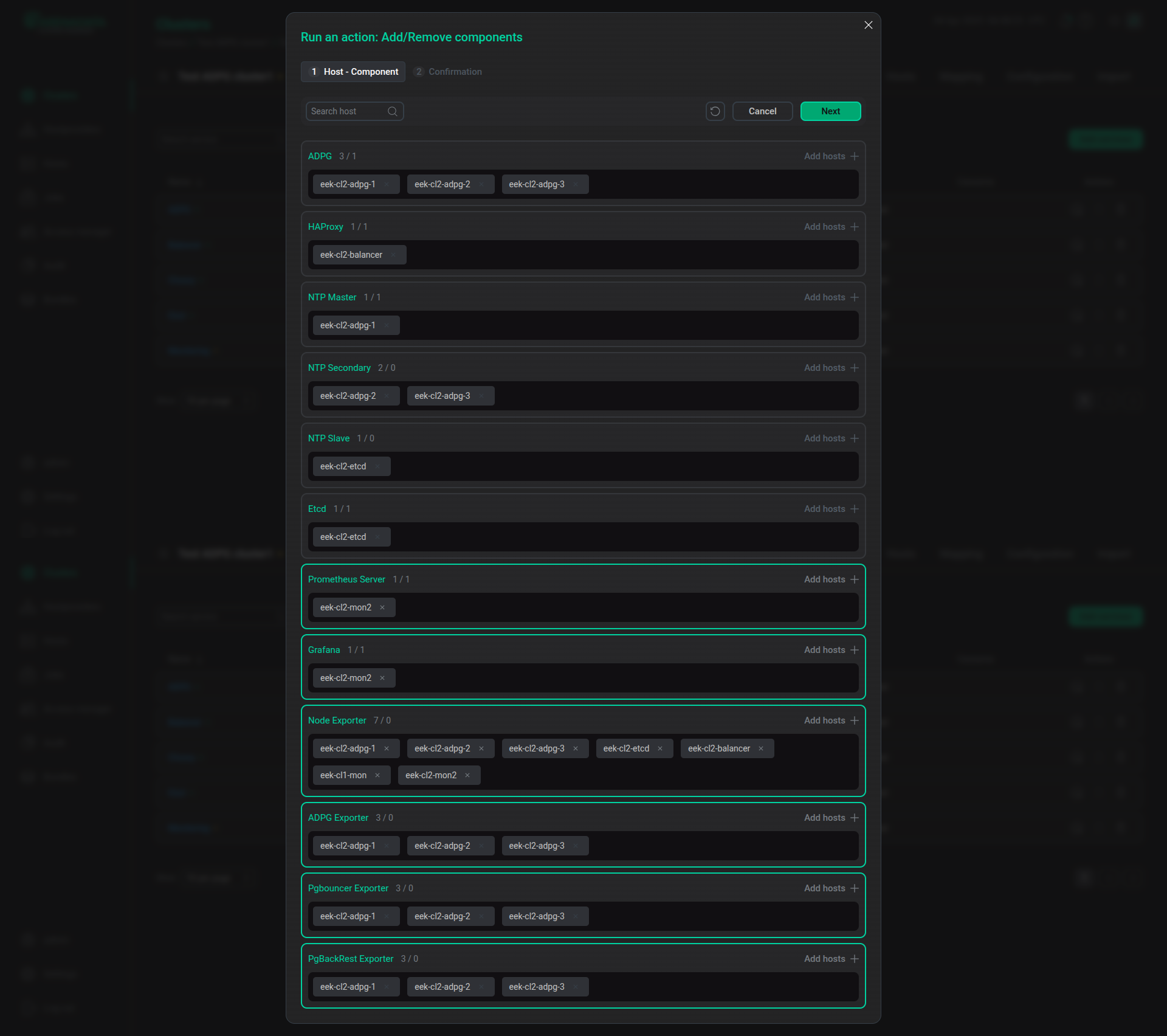 The component-host mapping interface