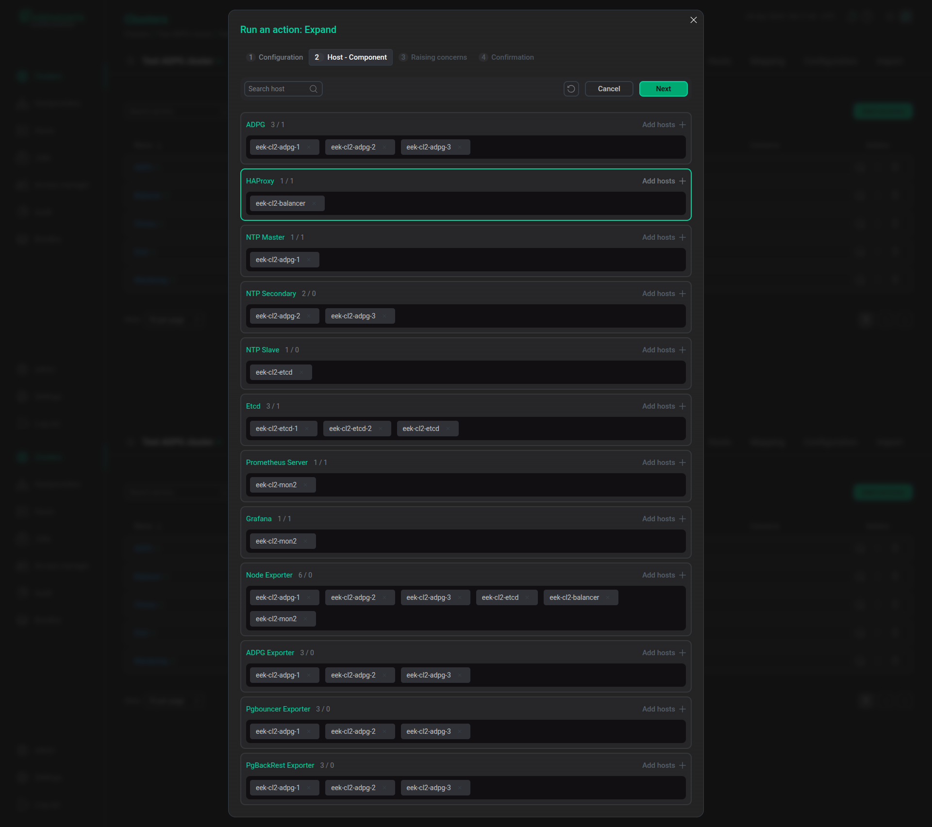 The Host - Component tab