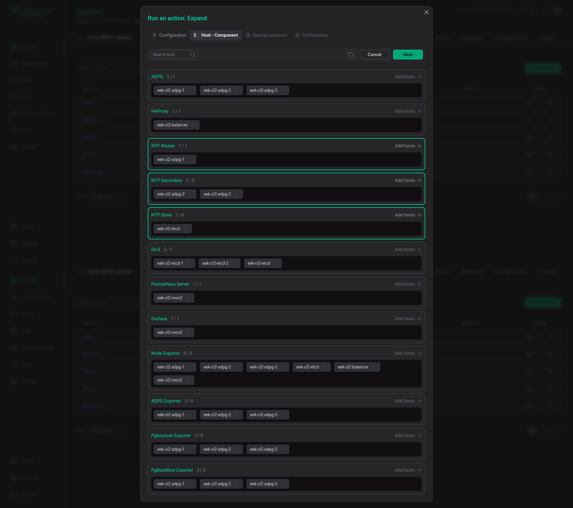 The Host - Component tab