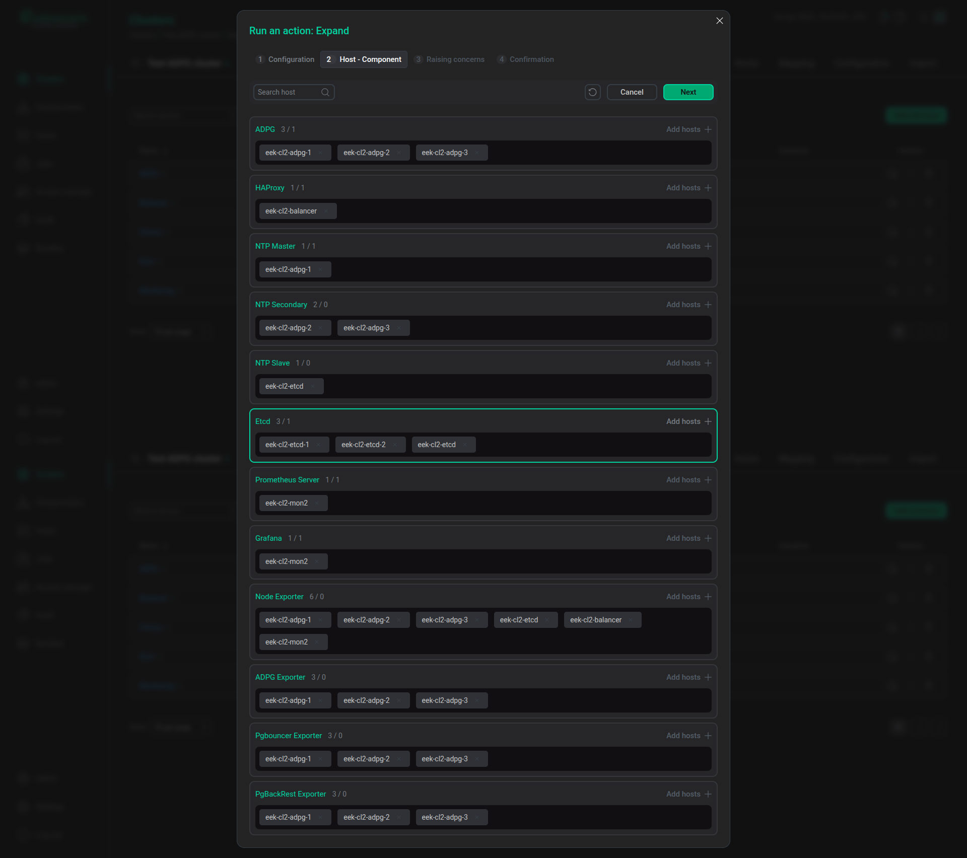 The Host - Component tab
