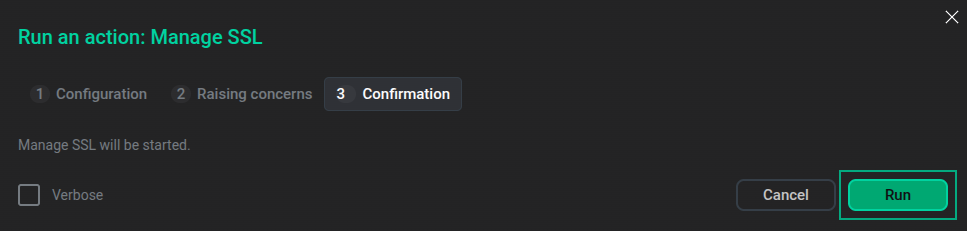 The Confirmation tab