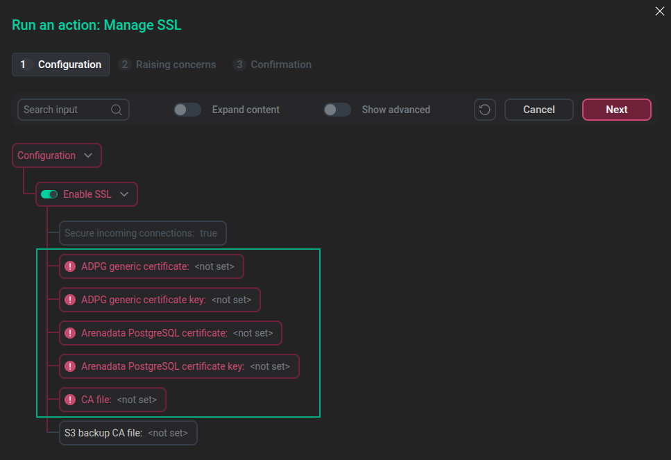 SSL parameters