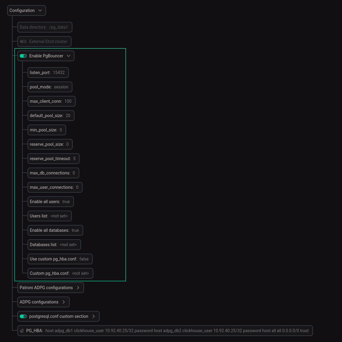 PgBouncer settings