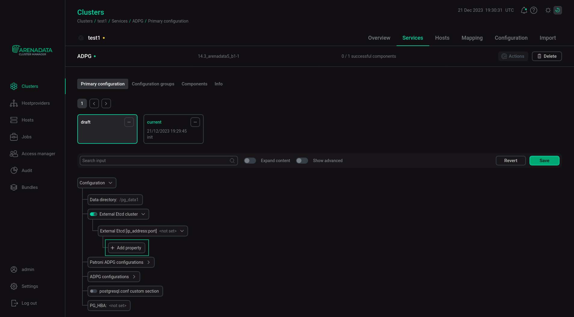 External Etcd settings