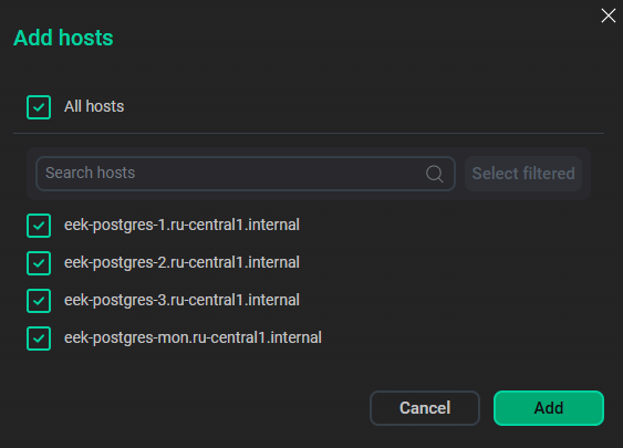 Select hosts
