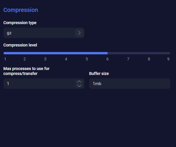 The Compression pane