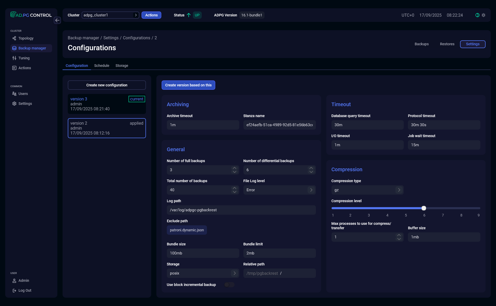 The Configuration tab