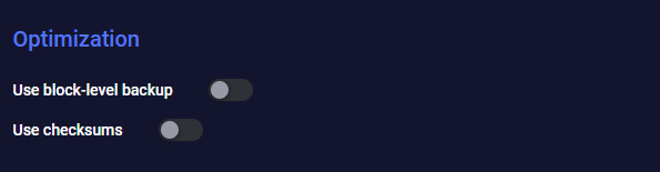 The Optimization pane