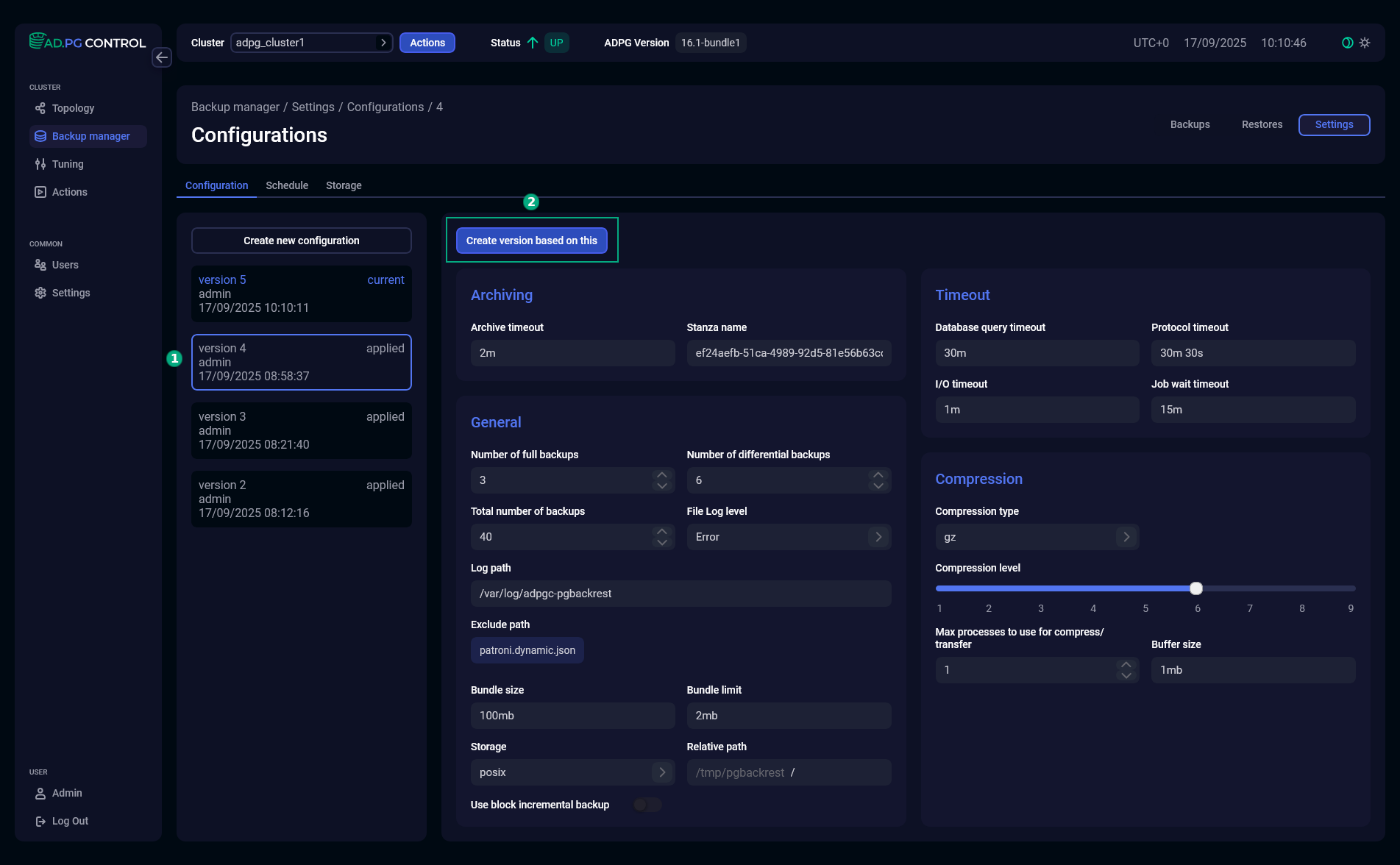 Create a new configuration based on the selected one