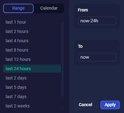 The timestamp column filter