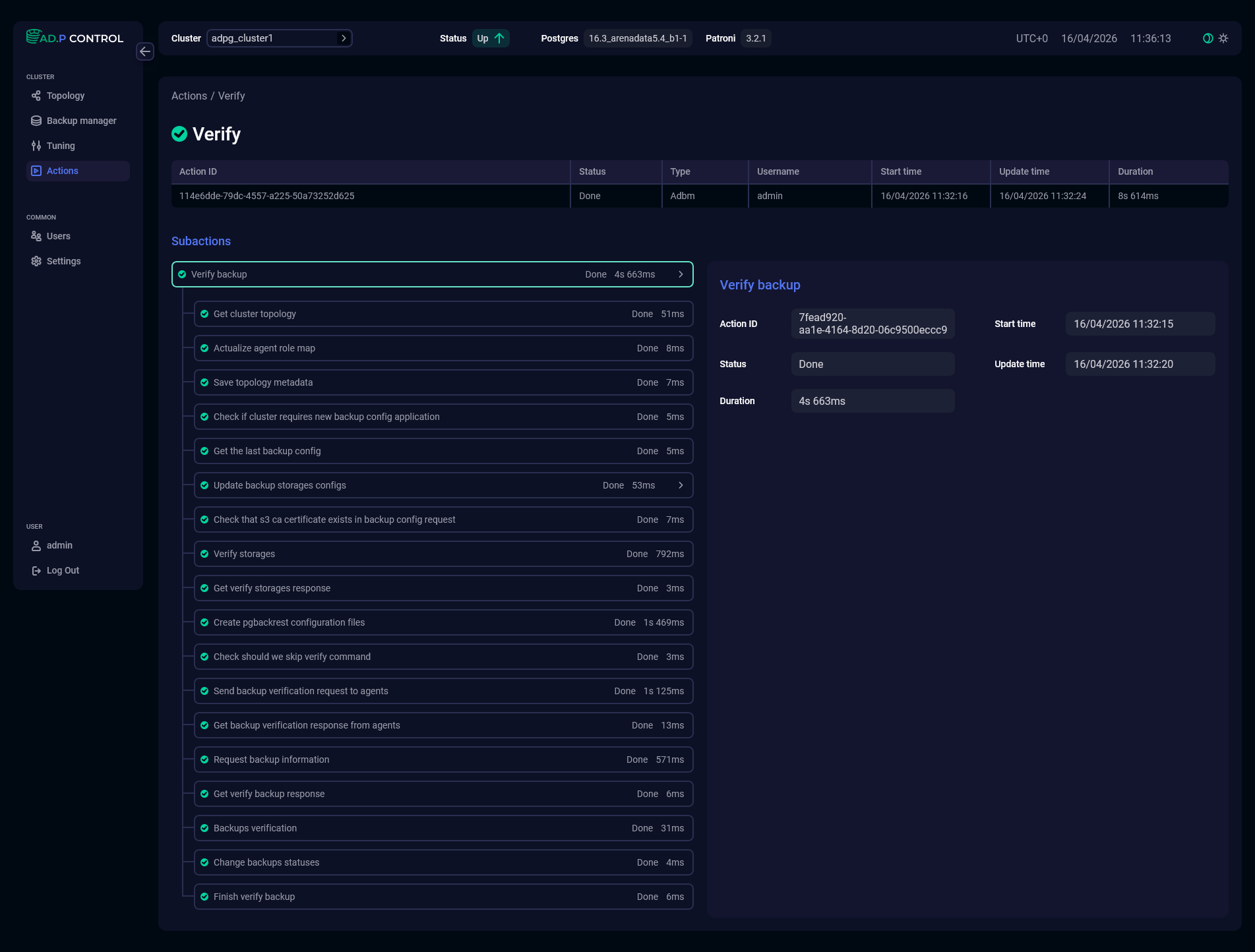 Details of the Verify action