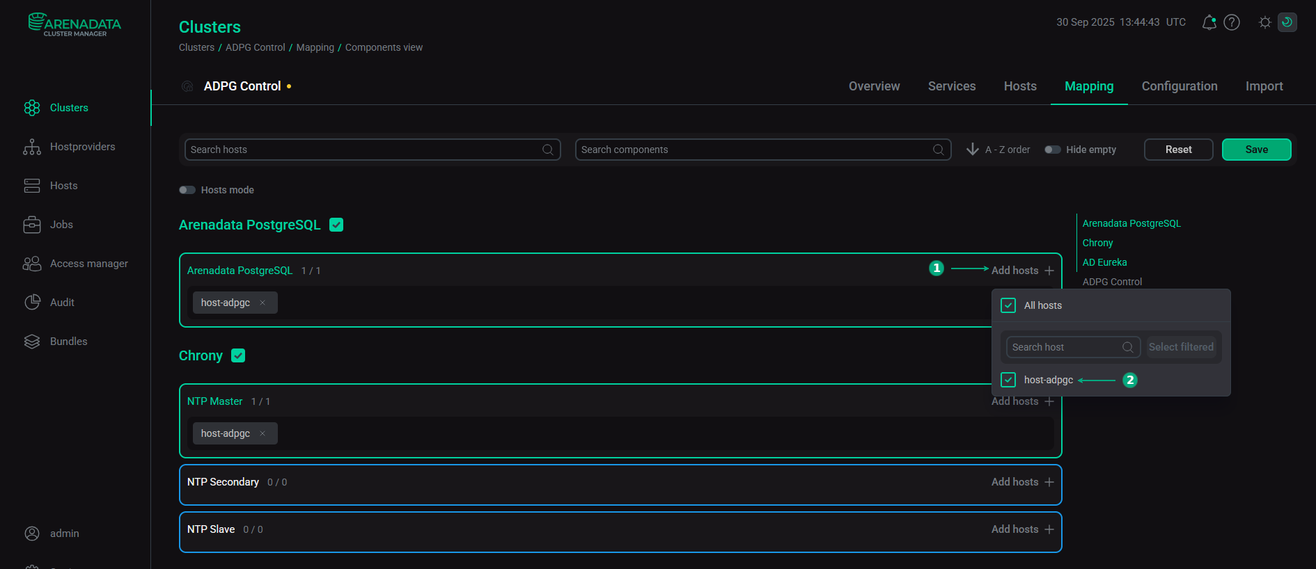 Select hosts for a component