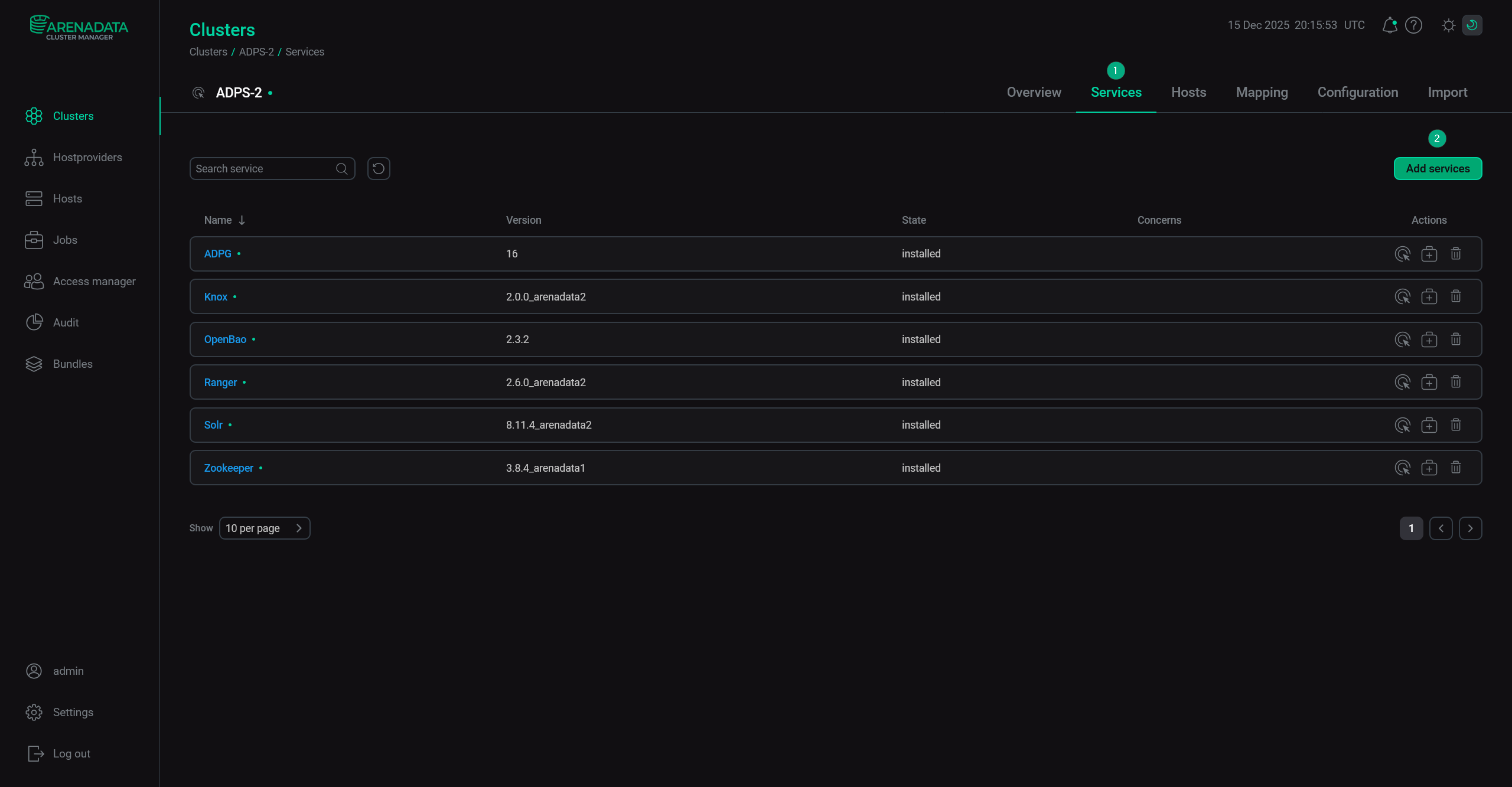 Switch to adding services