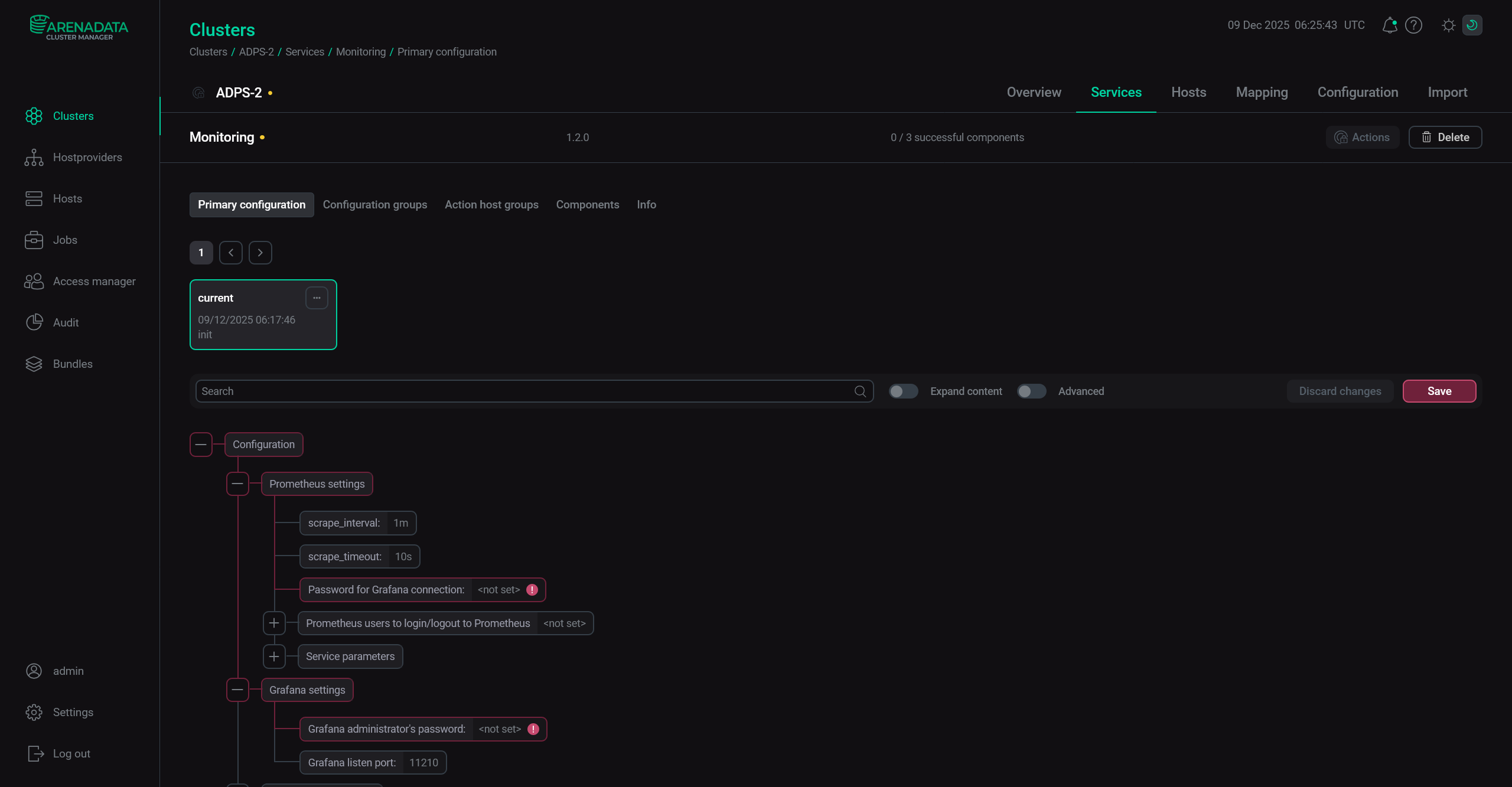 Configure the Monitoring service