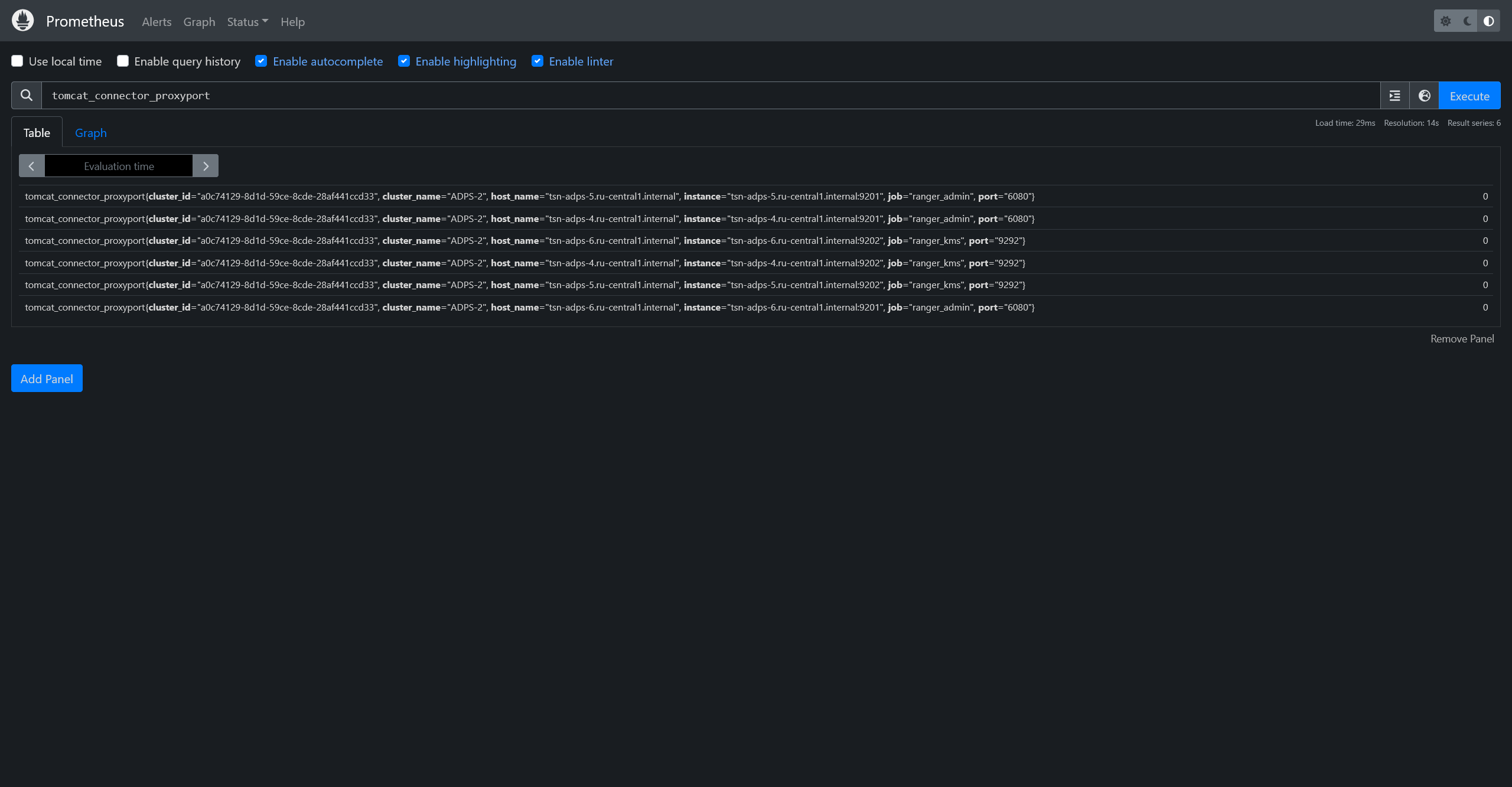 Prometheus web interface