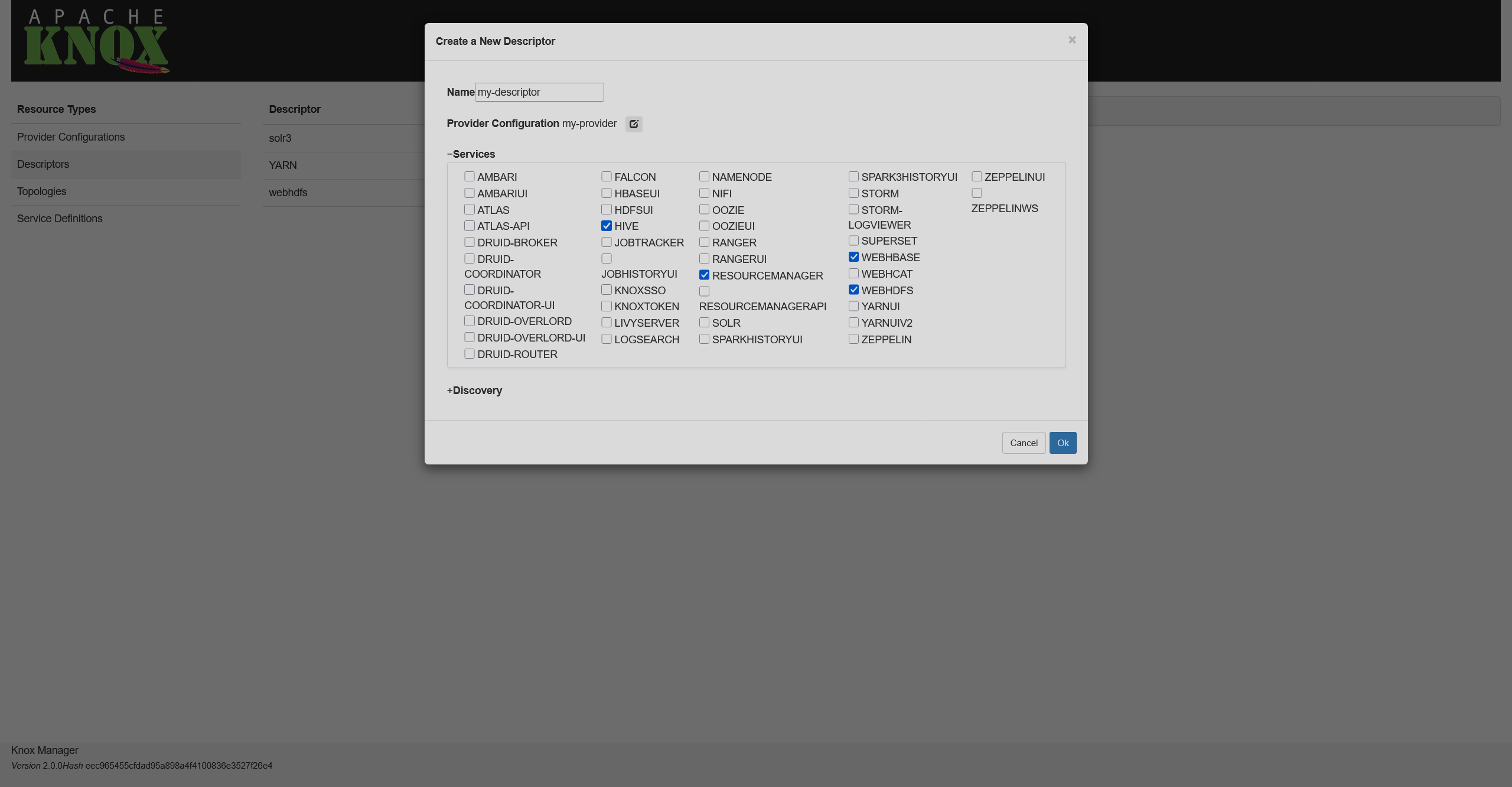 Selecting cluster services
