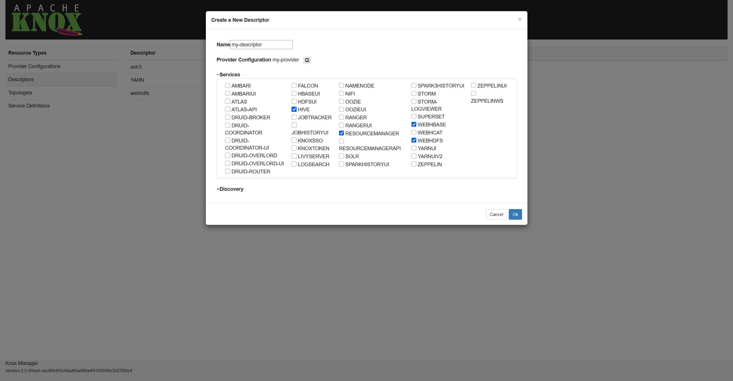 Selecting cluster services