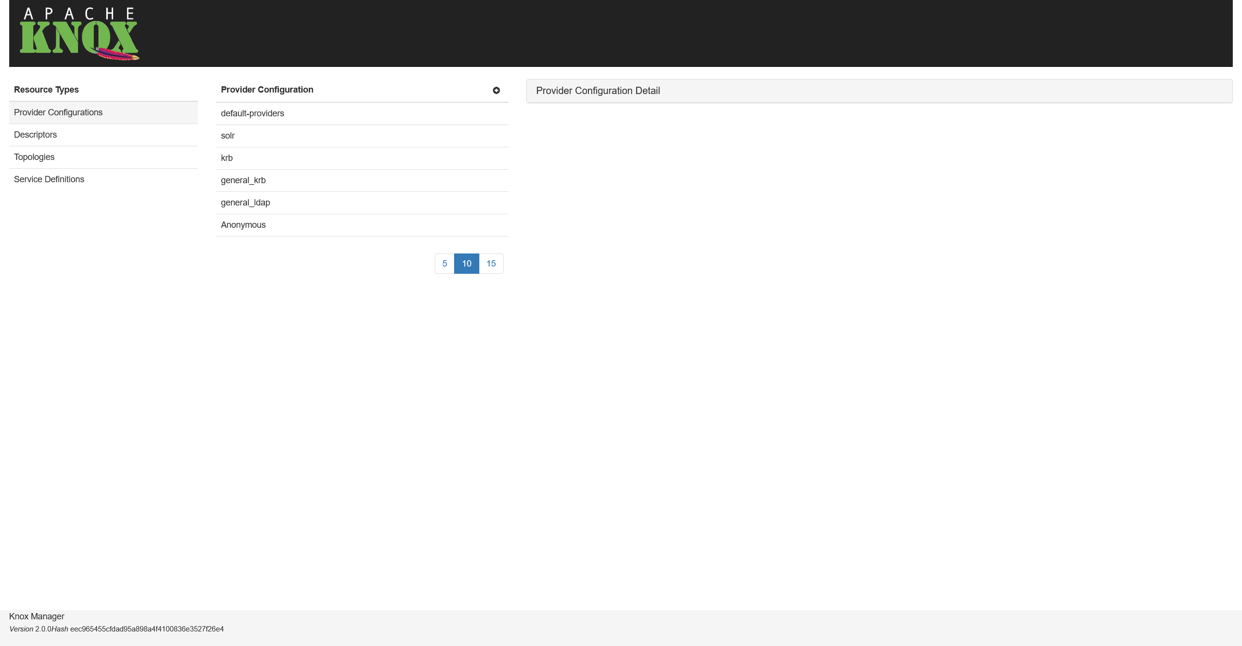 Knox provider configurations