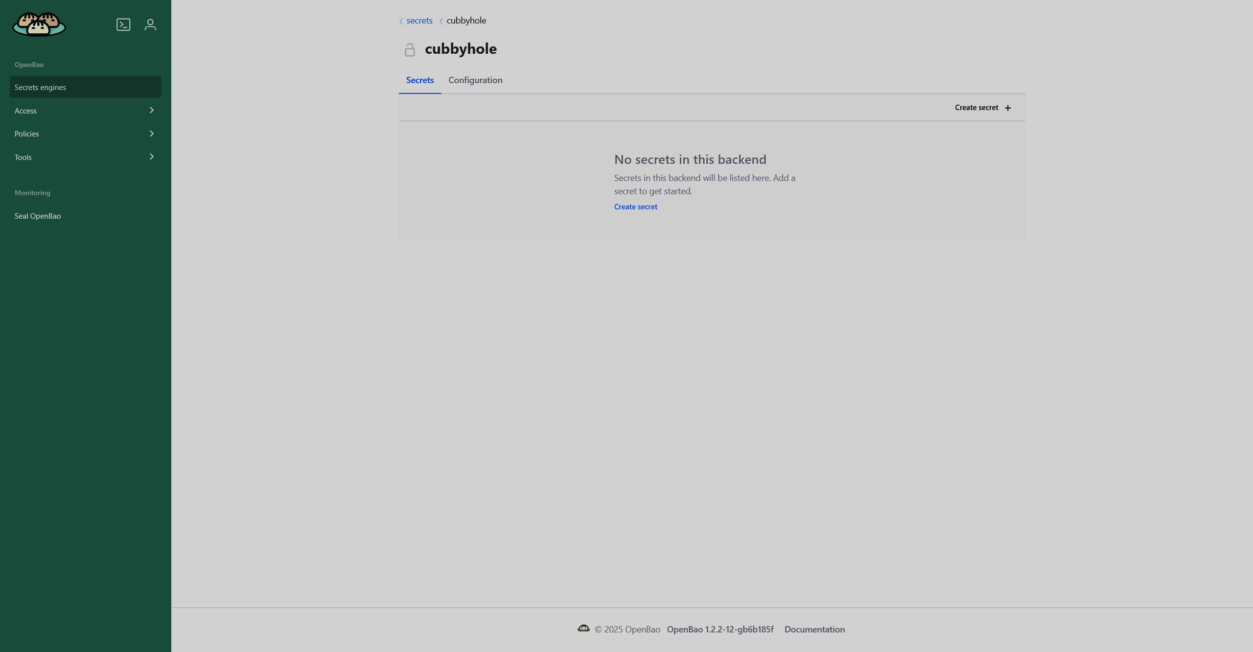 Secret engine’s secrets