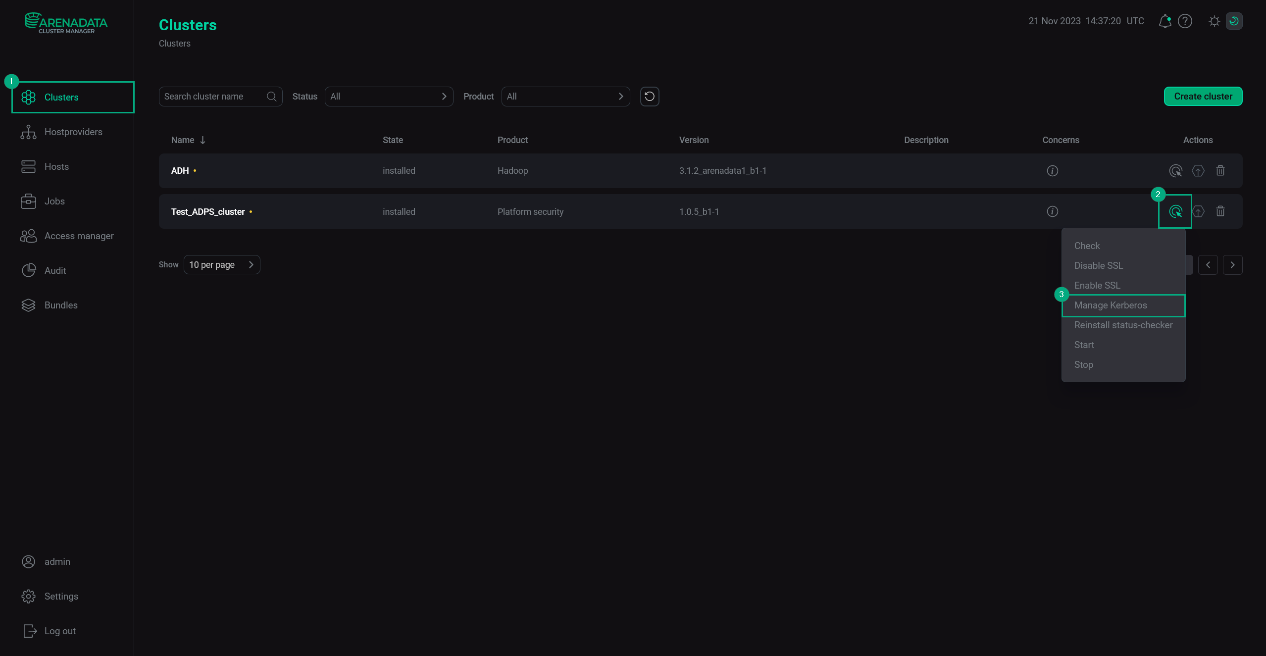 Running Manage Kerberos