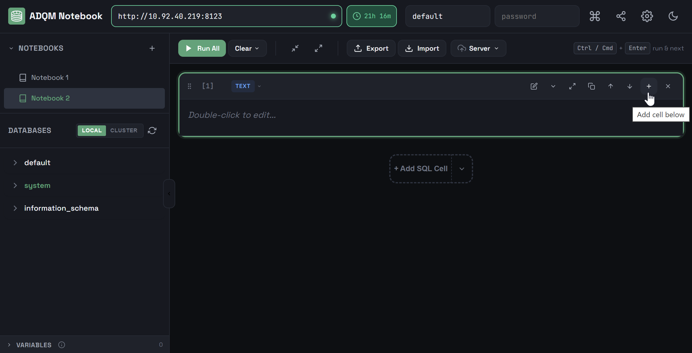 Create a new cell from an existing one