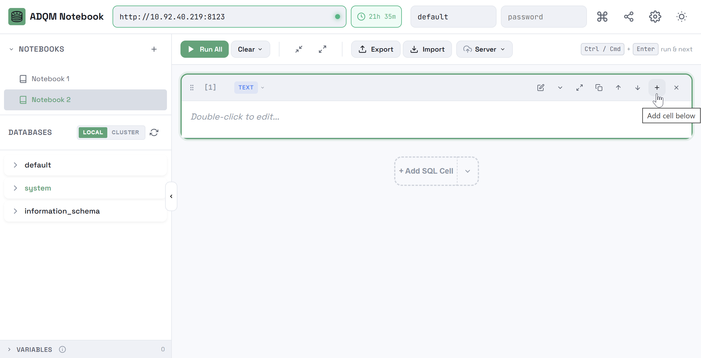 Create a new cell from an existing one