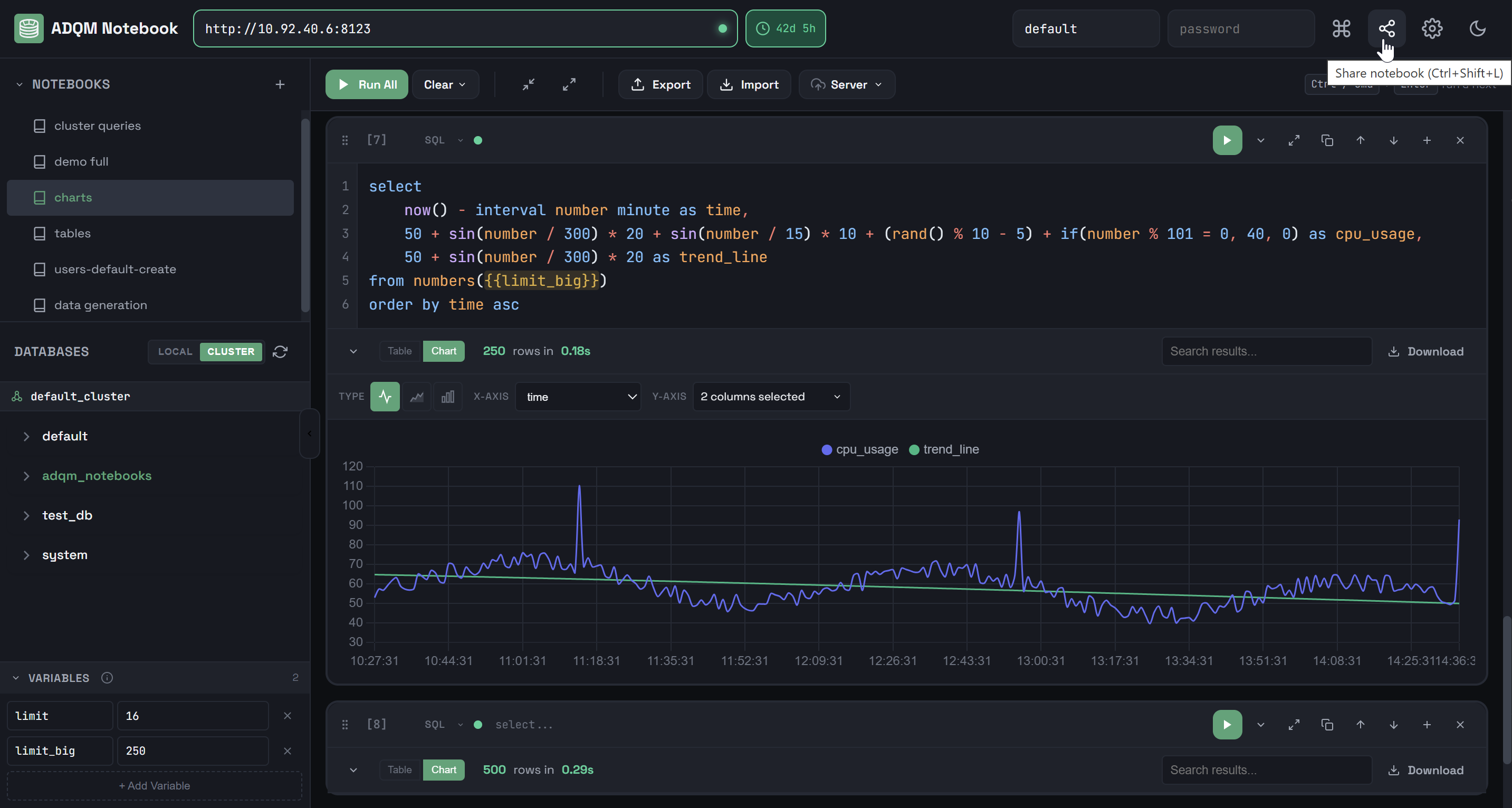 Copy a link to a notebook