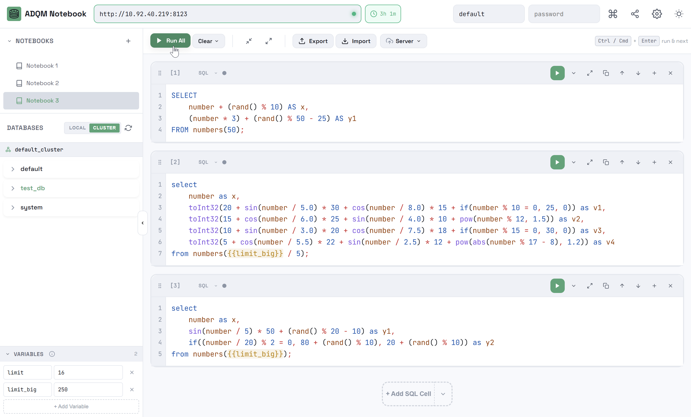 Run all queries in a notebook