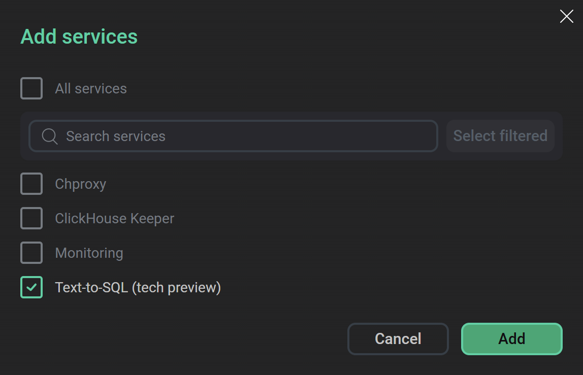 Select the service