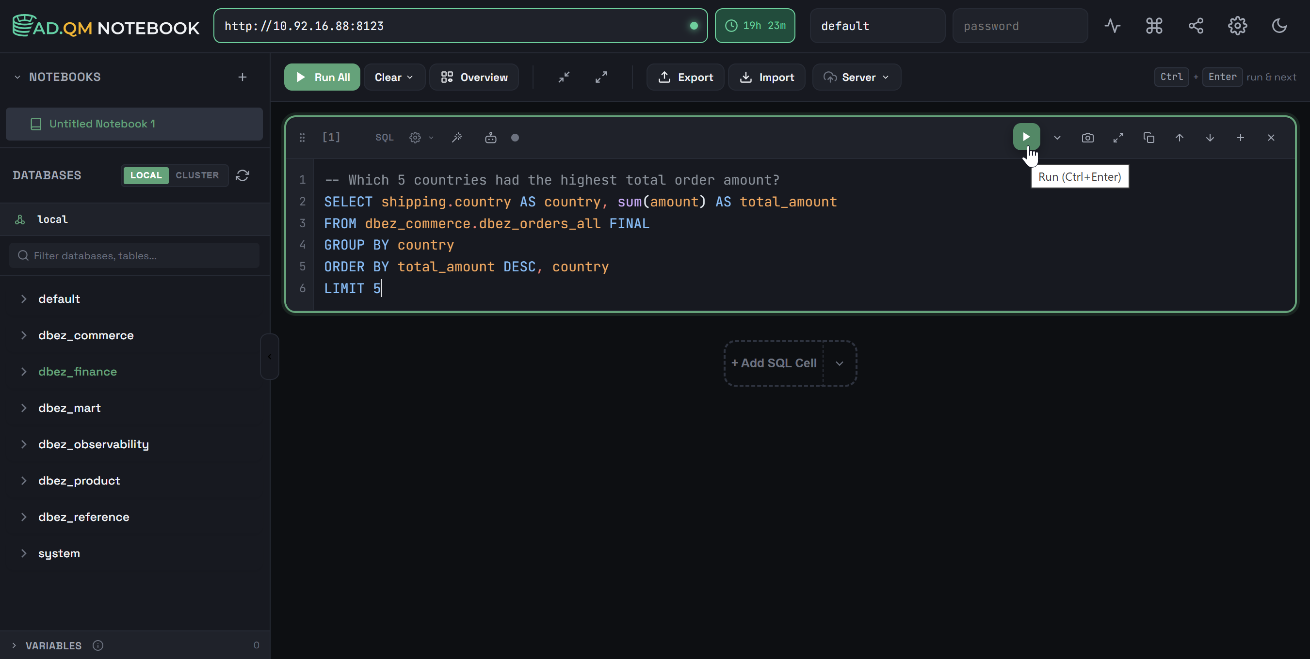 Run a query