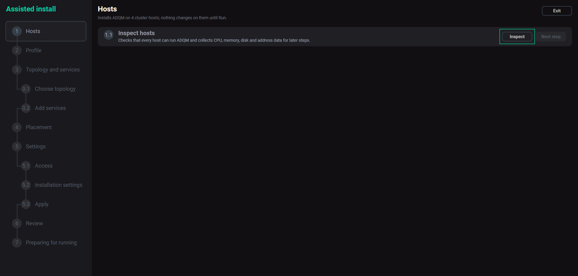 Inspect hosts