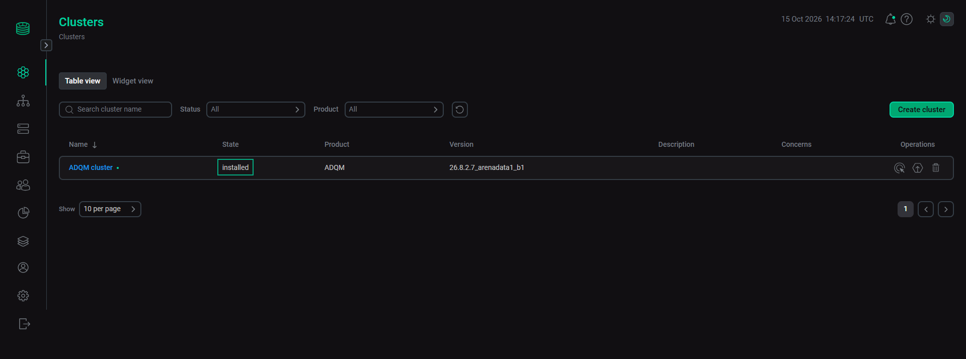Successful installation of the ADQM cluster