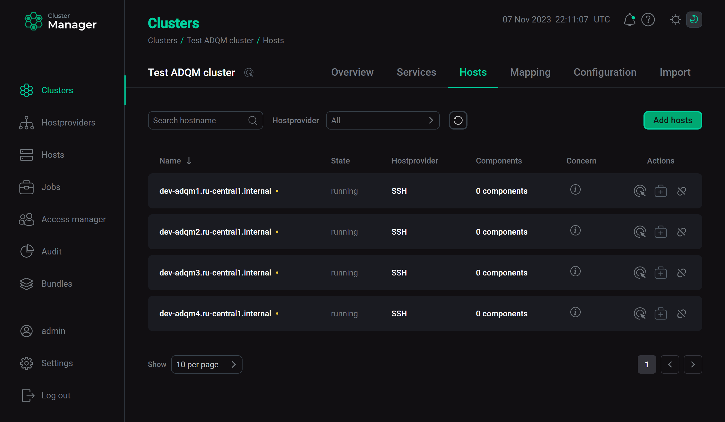adcm hosts to cluster 05