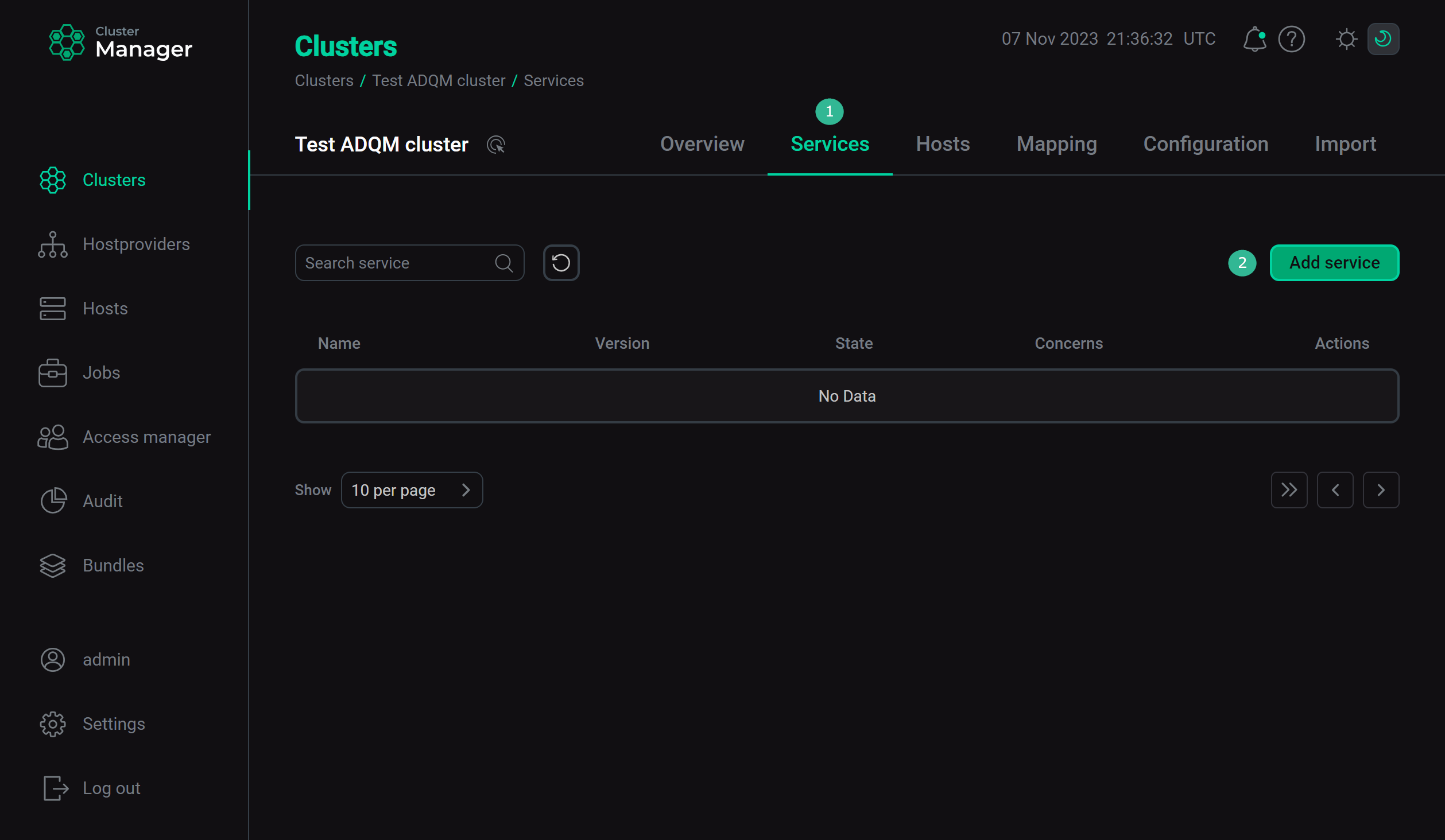 adcm services to cluster 01