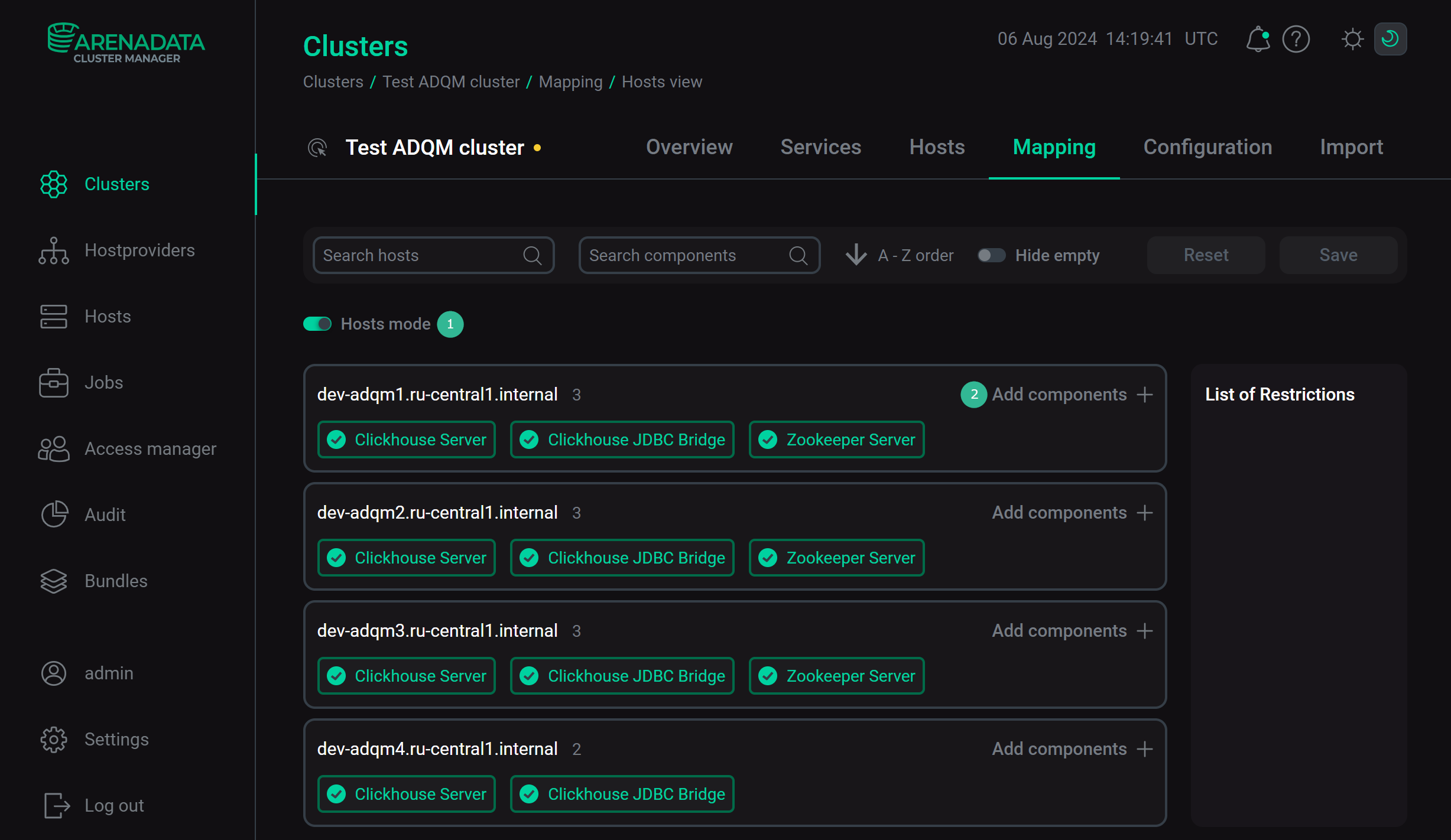 View mapping by hosts