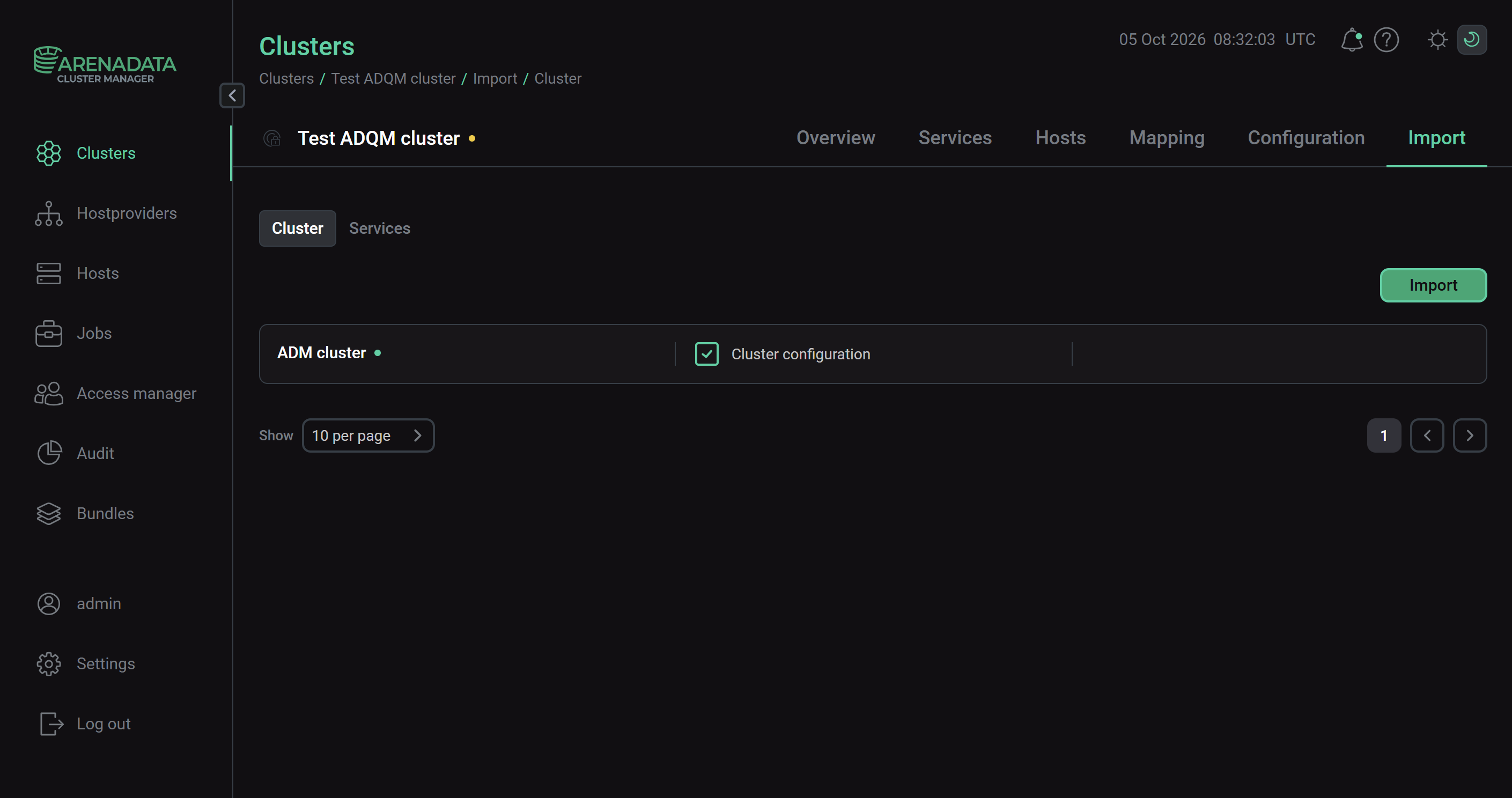 Integration with ADM Cluster