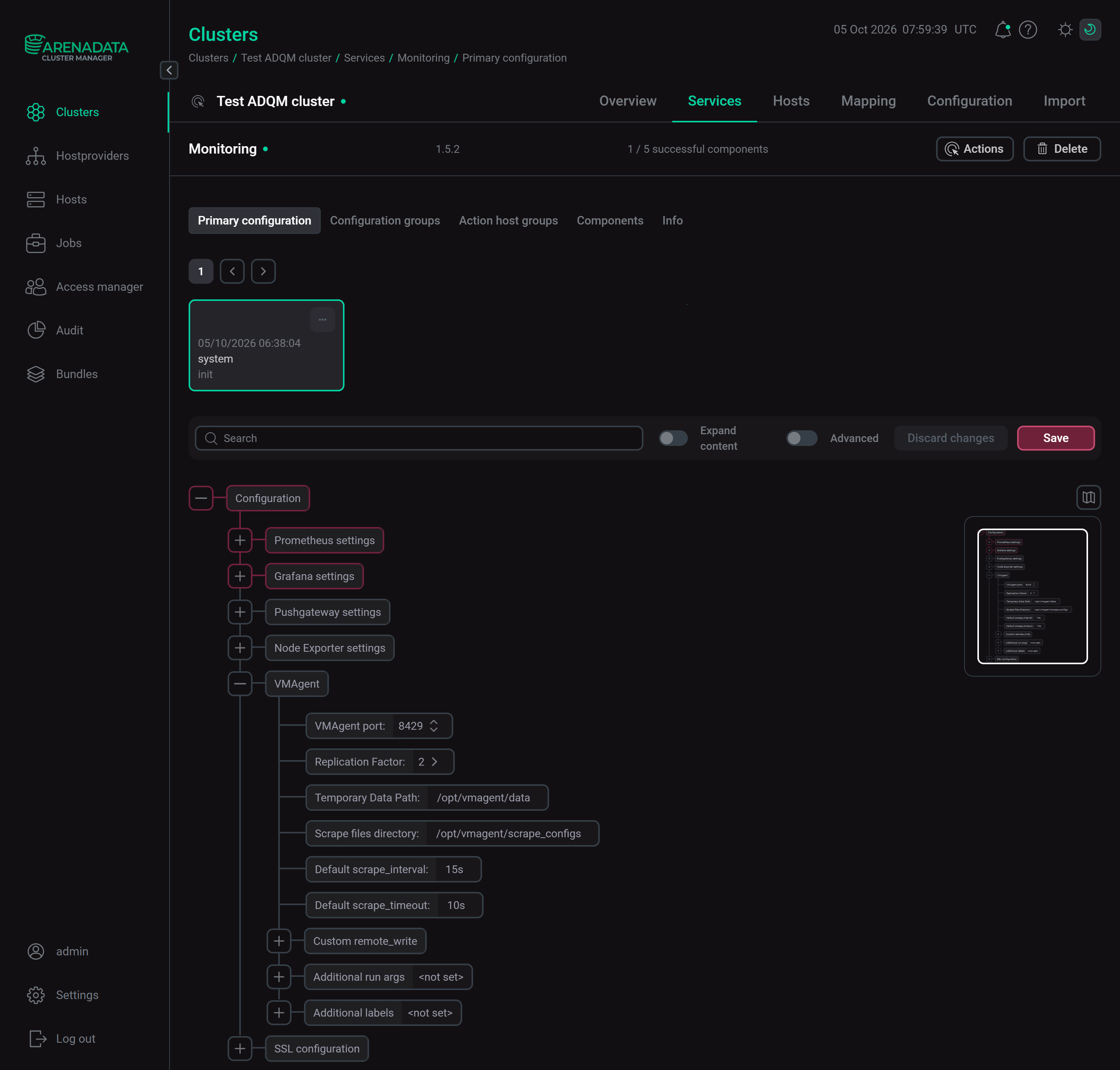 Configure the Monitoring service
