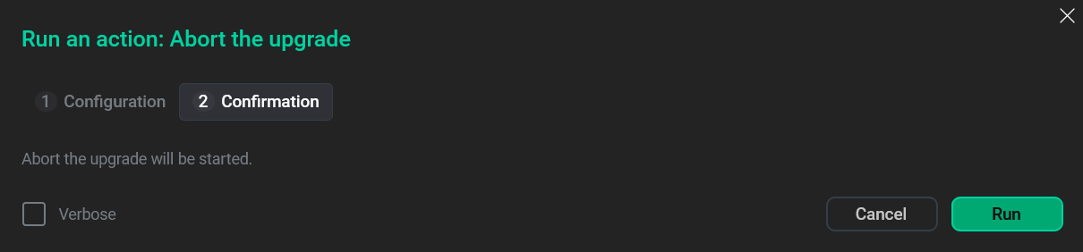 Confirm canceling the update