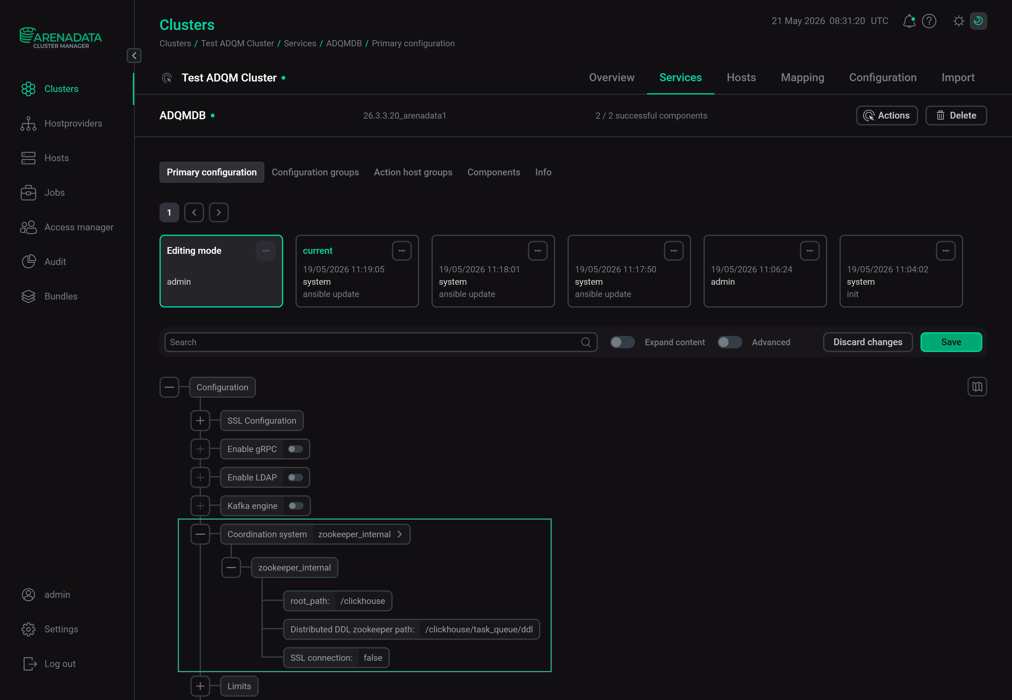 Enable the Zookeeper service