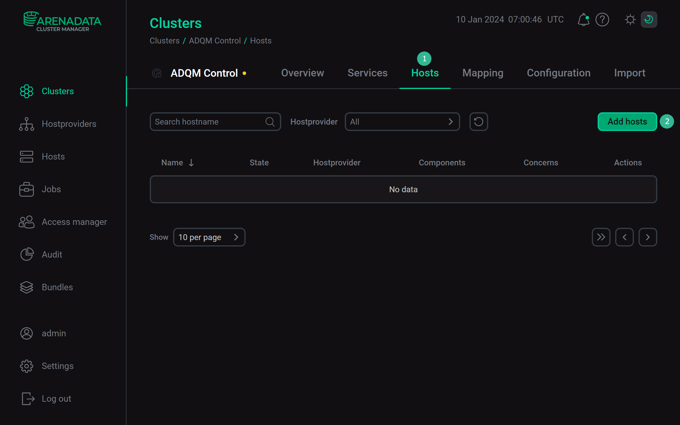 Switch to adding hosts