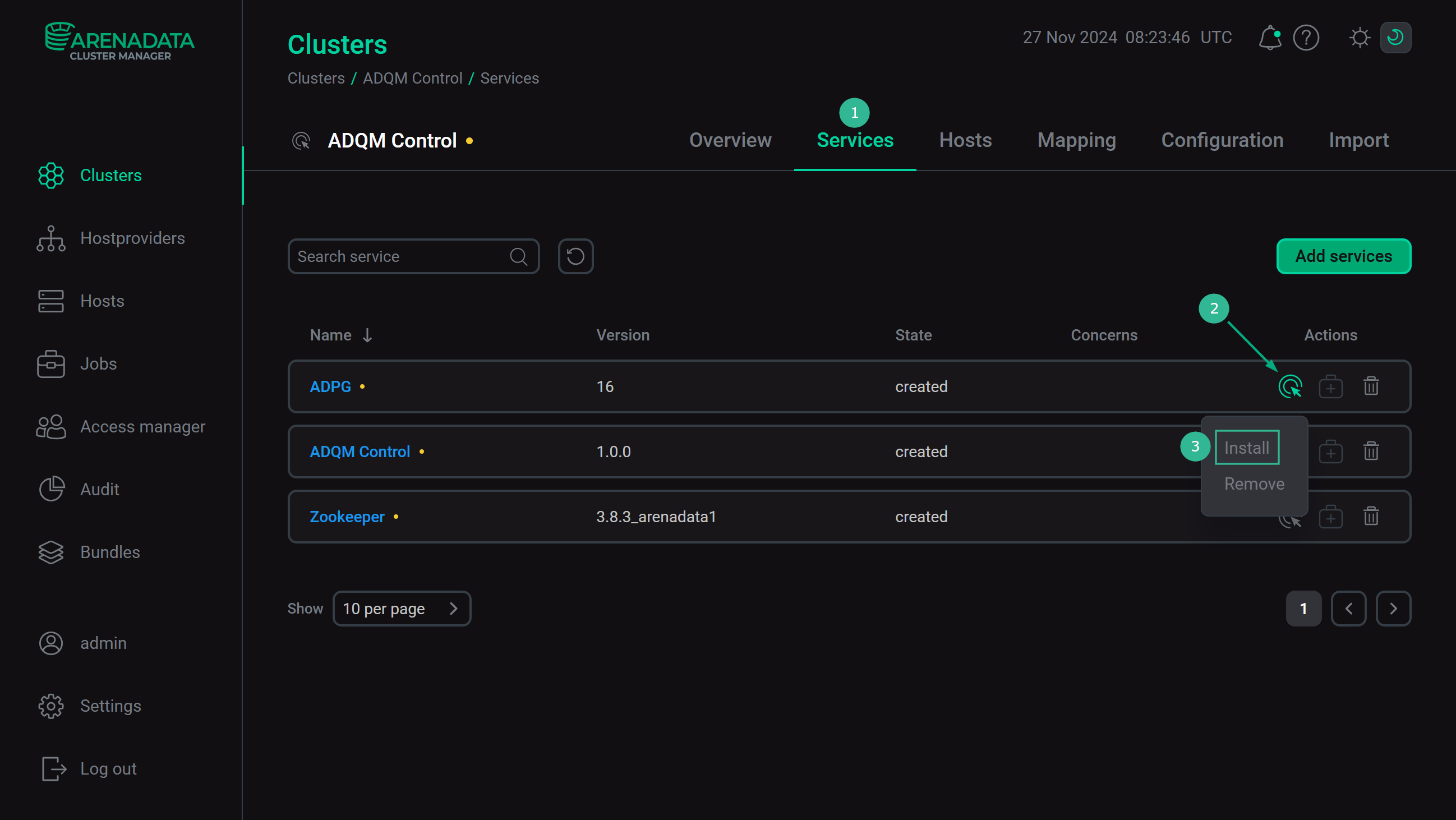"Switch to installation of single services