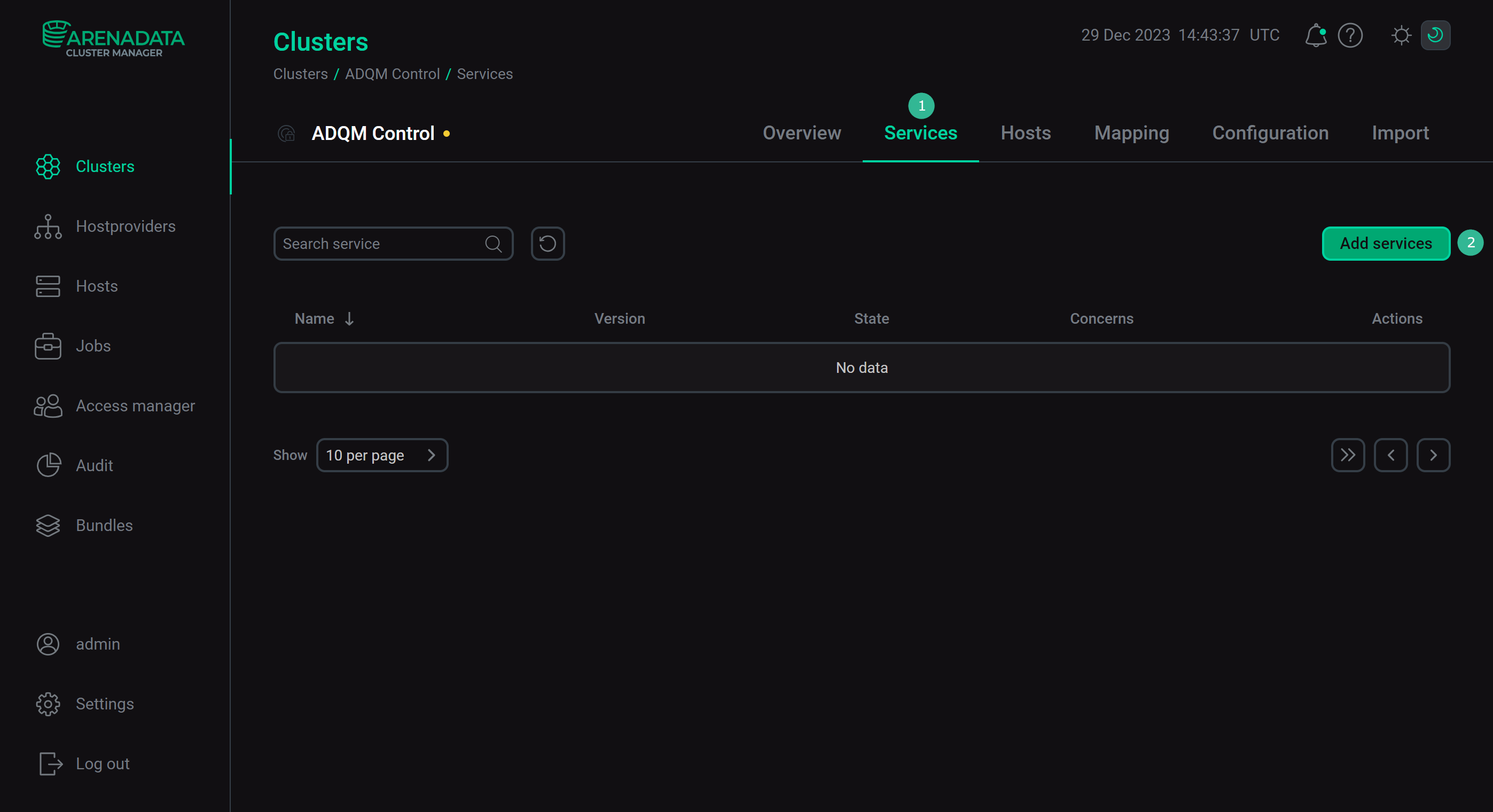 Switch to adding services