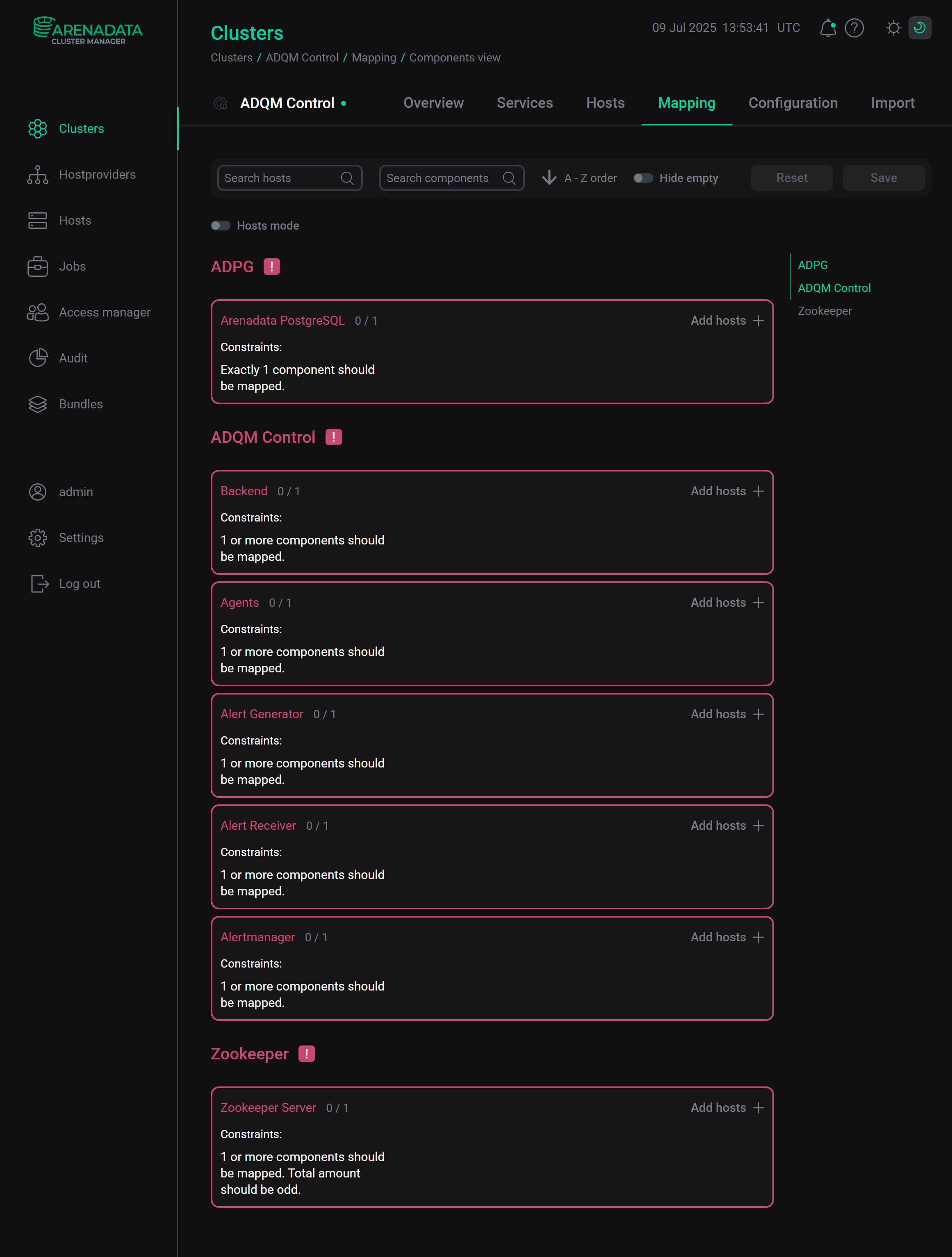 Switch to mapping components to hosts