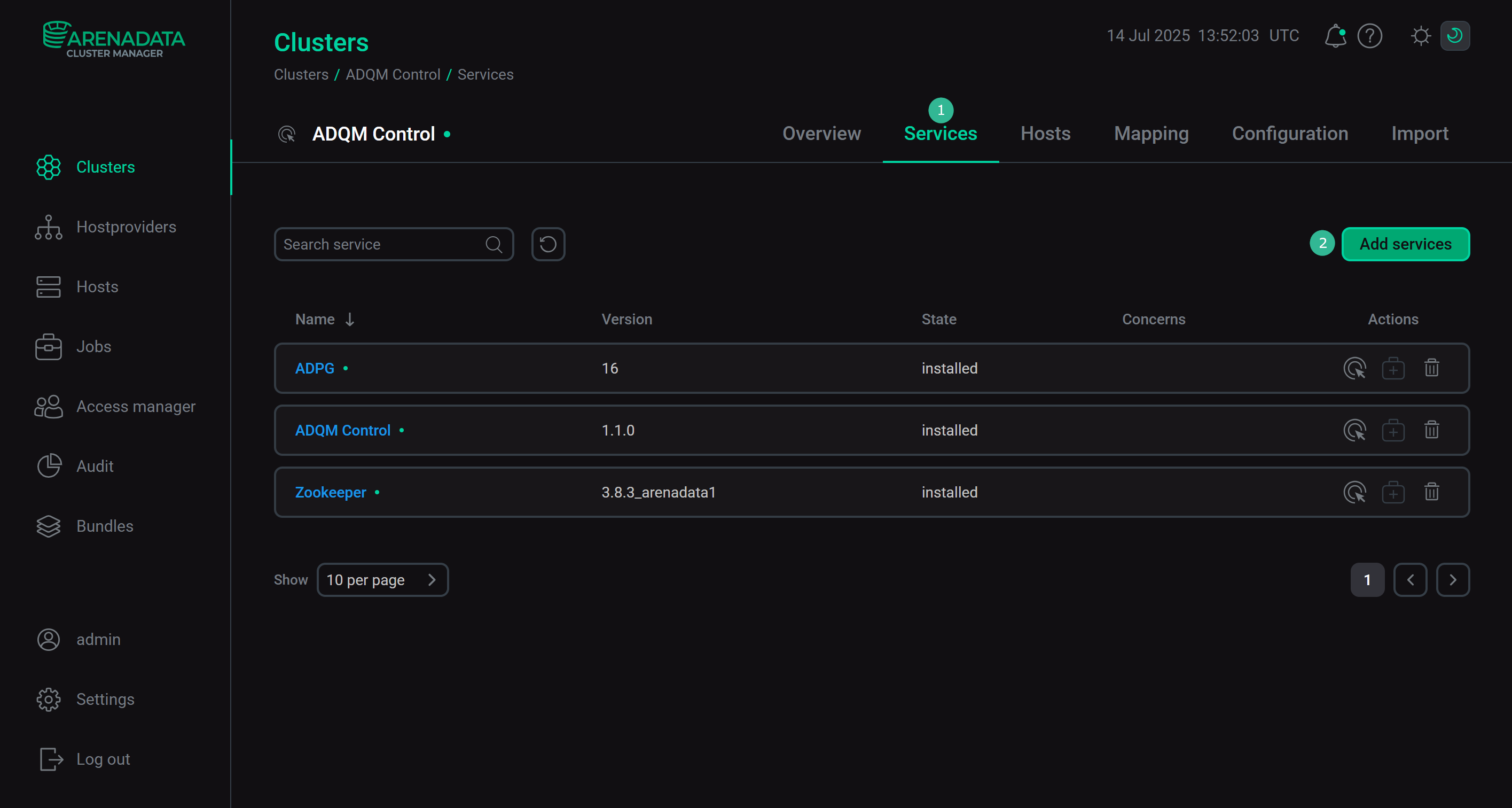 Switch to adding services