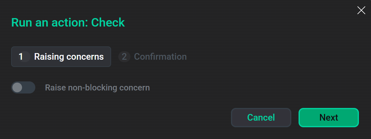 Option to run an action in the non-blocking mode
